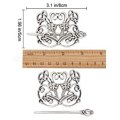 Viking Alloy Hair Clip with Hair Sticks&nbsp;OHAR-WH0001-04C