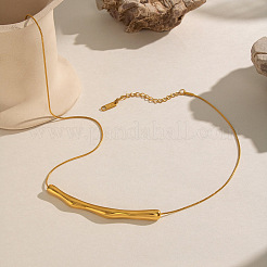 304 Stainless Steel Twisted Curved Bar Pendant Necklaces for Women&nbsp;SJ7114-1