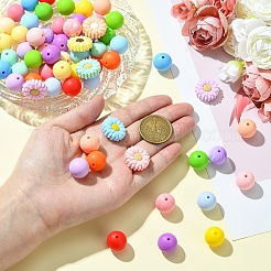 Round/Daisy Silicone Focal Beads&nbsp;SIL-YW0001-49