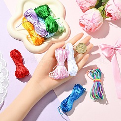 100m 10 Colors Nylon Satin Rattail Cords&nbsp;NWIR-YW0001-17