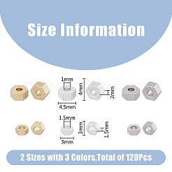 120Pcs 6 Styles Rack Plating Brass Beads&nbsp;KK-FH0006-97