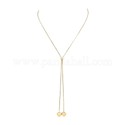 Adjustable 304 Stainless Steel Heart Tassel Box Chain Lariat Necklaces for Women&nbsp;SA-D001-03G