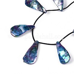 AB Color Plated Dyed Natural Freshwater Shell Beads Strands&nbsp;X-SHEL-T020-55C