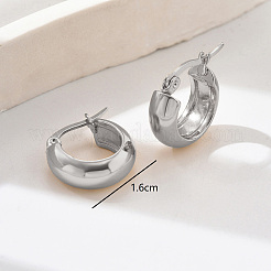Minimalist European and American Style 201 Stainless Steel Glossy Hoop Earrings for Women&nbsp;PD5223