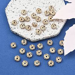 Brass Rhinestone Spacer Beads&nbsp;RB-A014-L8mm-01LG-NF