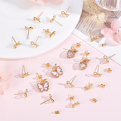 20Pcs Bowknot Brass Stud Earring Findings&nbsp;KK-BBC0028-23