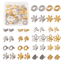 40Pcs 20 Styles 201 Stainless Steel Stud Earring Findings&nbsp;STAS-TA0001-91