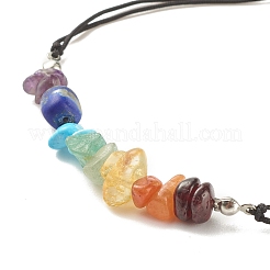 Natural & Synthetic Mixed Gemstone Chips Braided Bead Bracelet&nbsp;BJEW-JB08011