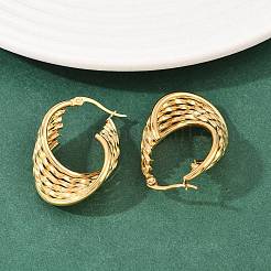 304 Stainless Steel Twist Ring Stud Earrings&nbsp;EJEW-P324-10G