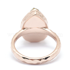 Electroplate Natural Druzy Quartz Crystal Finger Rings&nbsp;RJEW-I055-09RG-RS
