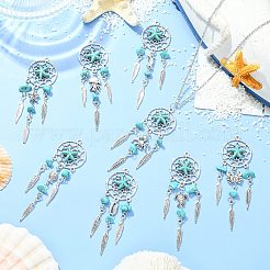 16Pcs 8 Styles Alloy & Synthetic Turquoise Pendants&nbsp;PALLOY-CJ00194