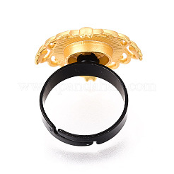 Adjustable Rhombus Alloy & Iron Bezel Cup Ring Base with Rotatable Tray&nbsp;MAK-T012-02G