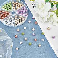 Spray Painted Acrylic Beads&nbsp;ACRP-PH0001-03-WH