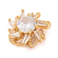 Brass Pave Clear Cubic Zirconia Connector Charms&nbsp;KK-S389-40G