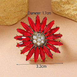 Alloy with Glass Finger Rings for Women&nbsp;OX7798-2
