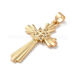 Brass Micro Pave Cubic Zirconia Pendants&nbsp;KK-A212-07A-G