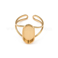 Real 18K Gold Plated 304 Stainless Steel Cuff Ring Components&nbsp;STAS-A191-12C-G