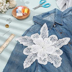 Resin Polyester Flowers for Accessory Clothes&nbsp;DIY-WH0037-48A-01