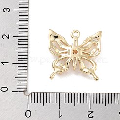 Brass Pave Clear Cubic Zirconia Pendants&nbsp;LS-KK-Z061-14G-01