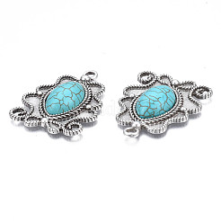 Synthetic Turquoise Pendants Settings for Enamel&nbsp;PALLOY-N157-032