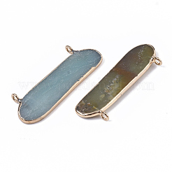 Edge Golden Plated Natural Flower Amazonite Pendants&nbsp;G-T131-05A
