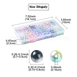 540Pcs 18 Style Rainbow ABS Plastic & Acrylic Imitated Pearl Beads&nbsp;DIY-YW0008-08