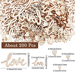 200Pcs Wood Craft&nbsp;WOOD-SC0002-22