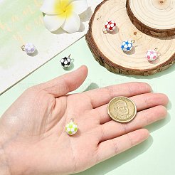 6Pcs 6 Colors Alloy Enamel Pendants&nbsp;ENAM-CJ0007-62