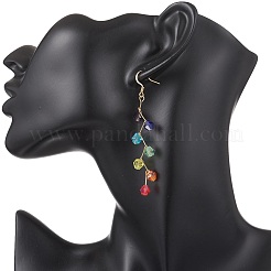 304 Stainless Steel Glass Bicone Dangle Earrings&nbsp;EJEW-JE06717