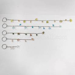 Gemstone Chip Hair Pendants Decoration Clips with Glass&nbsp;OHAR-AB00003