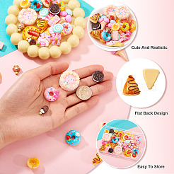 30Pcs 15 Styles Opaque Resin Imitation Food Decoden Cabochons&nbsp;RESI-TA0003-70