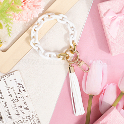 2Pcs Acrylic & Zine Alloy & PU Pendant Decoration&nbsp;KEYC-CL0001-44B