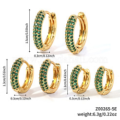 Elegant Brass Pave Cubic Zirconia Hoop Earrings&nbsp;GU7152-3