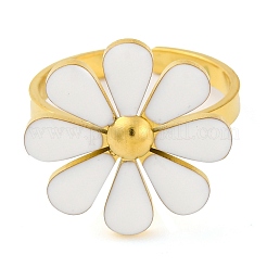 304 Stainless Steel Enamel Stud Rings for Women&nbsp;RJEW-U023-01G-03