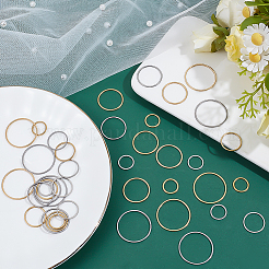 48Pcs 8 Styles 304 Stainless Steel Linking Ring&nbsp;STAS-ME0002-36