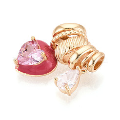 Brass Pave Cubic Zirconia Pendants&nbsp;KK-T072-41G