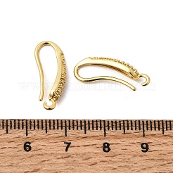 Brass Micro Pave Clear Cubic Zirconia Earring Hooks&nbsp;KK-Z154-12G