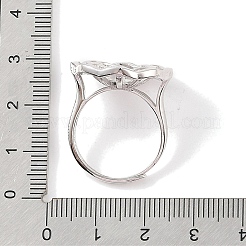 925 Sterling Silver Micro Pave Cubic Zirconia Design Ring Mounts Fittings with Pearl Seat&nbsp;STER-B003-11P
