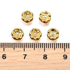 Brass Rhinestone Spacer Beads&nbsp;RB-A014-L6mm-20G