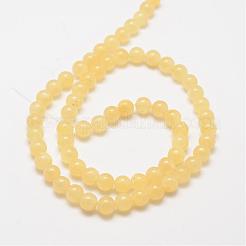 Natural Yellow Jade Bead Strands&nbsp;G-K121-02-10mm