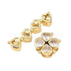 Brass Pave Clear Cubic Zirconia Connector Charms Magnet Links&nbsp;CU-CBA48B8-02G