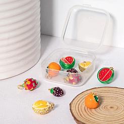 10Pcs 5 Style Fruit Theme Brass Enamel Pendants&nbsp;KK-LS0001-32