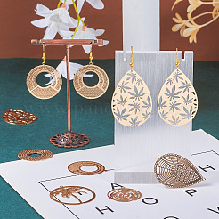 24Pcs 6 Style Rack Plating Brass Filigree Pendants&nbsp;KKC-TA0001-01