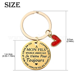 Alloy Enamel with Rhinestone & 201 Stainless Steel Keychain&nbsp;KEYC-YW00101-01