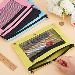 Rectangle Polyester Mesh Pen Bags&nbsp;AJEW-CP0008-06A