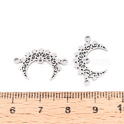 201 Stainless Steel Laser Cut Crescent Moon/Double Horn Chandelier Component Links&nbsp;STAS-T066-93P