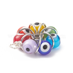 7 Chakra Handmade Evil Eye Lampwork Pendants&nbsp;PALLOY-JF01997-02