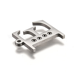 Non-Tarnish 304 Stainless Steel Letter Pendant Rhinestone Settings&nbsp;STAS-Y006-61P-E