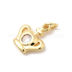 Brass Micro Pave Cubic Zirconia Charms&nbsp;KK-Z135-02G-05