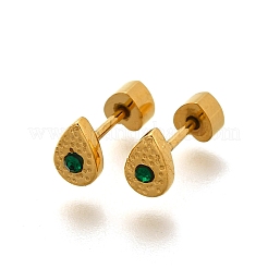 Ion Plating(IP) 304 Stainless Steel Teardrop Stud Earrings&nbsp;EJEW-A118-19G-02